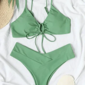 Maillot de bain vert 2 pièces